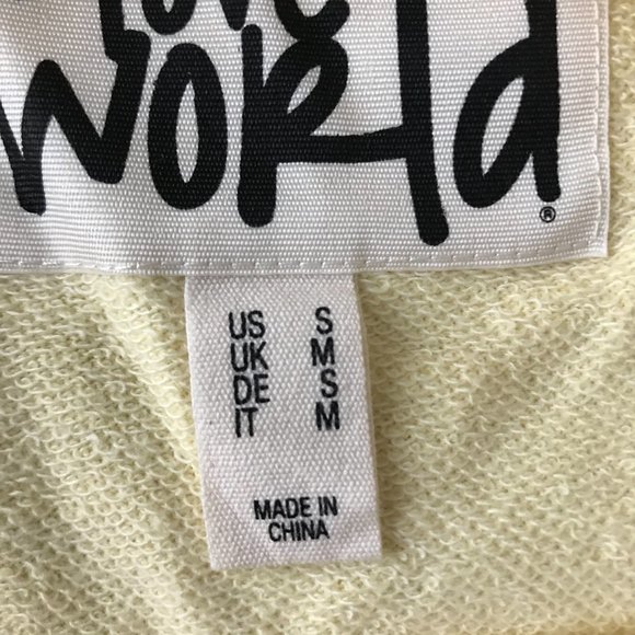 Peace Love World Crewneck Side Tie Pullover - Banana (sz S) A512562 - Picture 2 of 5